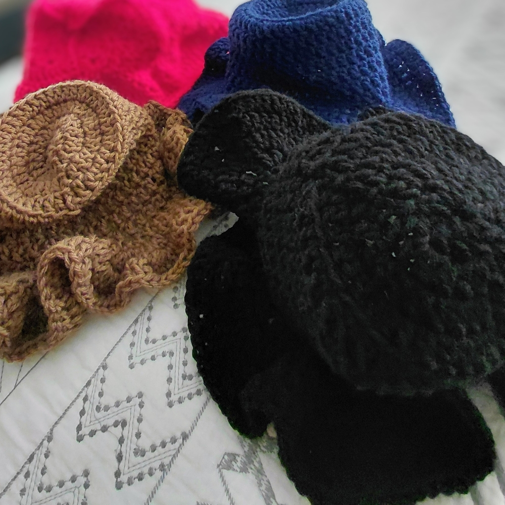Stylish Women's Crochet Bucket Hats - Black, Tan (Taupe), Navy, Red